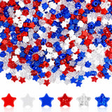 1000PCS 4th of July Star Beads for Crafts, Red White and Blue Beads Bulk Patriotic Beads American Memorial Day Hair Star Beads D