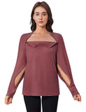 Deyeek Port Shirts for Women Chemo Patients Dialysis Shirts with Arm Zipper Tear Away Long Sleeve Post Shoulder Surgery Shirt Re