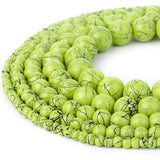 RUBYCA 300pcs Mixed Sizes Loose Glass Beads for Jewelry Making, Opaque Green, Black Paint Splatter