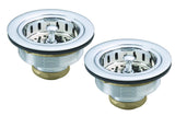 Westbrass D2145-26 3-1/2 Post Style Large Kitchen Sink Basket Strainer, Polished Chrome (2-Pack)