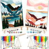 BAISITE Paint by Numbers Kit for Adults Beginners,8 Wx12 L 2 Pack Canvas for Painting Kits for Adults in Colorful Box 1112-ALREA