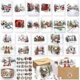Tenceur 240 Sets Christmas Cards with Envelopes Set Snow Merry Christmas Greeting Cards Bulk Happy Holiday Postcards for Winter