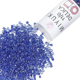 Miyuki Delica Seed Beads - Size 11/0 (1.6 mm), DB0285, Lined Aqua/Sapphire, 7.2 g, Approx. 1440 Beads, Made in Japan