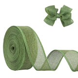 JaoZuyard Sage Green Burlap Ribbon 1-1/2 inch X 20 Yard Natural Linen Woven Ribbon DIY Handmade Wired Edging Production Wreath H