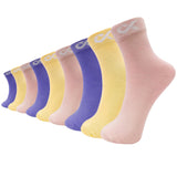 Xjarvis Malibu Ankle Socks For Women & Girls Soft Breathable Comfortable And Durable Perfect For Sports Running Cotton Socks For Daily Casual Wear Pack Of 9 (Pink Purple Yellow,PINK | PURPLE | YELL,,B0C5DYBD2L