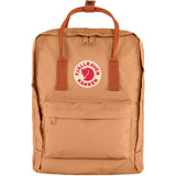Fjllrven Kanken Backpack - Durable Vinylon Fabric, Water-Resistant, Classic Design - School, Travel, Peach Sand/Terracotta Brown