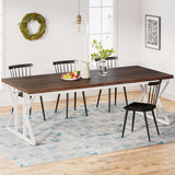 Tribesigns Farmhouse Dining Table for 6-8 People, 78.7-Inch Rectangular Wood Dining Table, Rustic Kitchen Table with Heavy Duty
