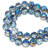DIQIO 4mm Sparkle Faceted Round Crystal Beads (93-97pcs, Trans-Blue)