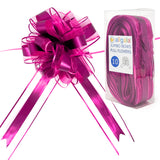 Allgala 10-PC 8 Inch Jumbo 2.5 Inch (6.4CM) Width Organza Ribbon Pull Flower Bow for Gift Wrapping Baskets Wedding D cor - Fuch