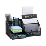Mind Reader Desktop Organizer, File Storage, Accessory Storage, Workspace, Office, Metal Mesh, 11 L x 5.5 W x 5 H, Black