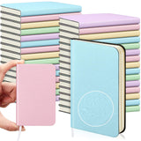 Dinifee 30 Pcs Mini Pocket Notebook Leather Journal Lined, Light Color