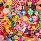 120pcs John Bead 9mm Assorted Candy Polymer Clay Craft Beads for Jewelry Bracelet Making