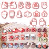 Cluva Fall Polymer Clay Cutters, 14 Shapes Autumn Clay Cutter for Earrings Making, Handmade Thanksgiving Gift
