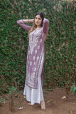 Anni Designer Women'S Cotton Blend Straight Chikankari Embroidered Kurta (Victoria Purple_Xl_Purple_X-Large),Purple,XL,Cotton Blend,Regular,Kurta