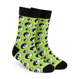 Dynamocks MenS And WomenS Combed Cotton Crew Length Socks (Pack Of 1, Multicolour, Free Size) (Yin Yang)