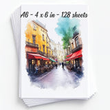 128 Sheets Watercolor Paper Pad - A6 4x6 - Water Color Paper 140lb/300gsm - 100% Cotton Pulp - Art Supplies for Kids & Adults -