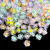 Honkoolly 200pcs 12mm Flower Acrylic Beads Mix Candy Colors Flower Plastic Pastel Beads for DIY Crafts Braids Bracelet Earring J