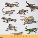Bearded Dragon Lizard Fabric by The Yard,3D Printed Lizard Waterproof Outdoor Fabric for Kids Boys Girls DIY Art Wild Animals Up