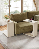Tribesigns C-Shaped End Table for Couch, Sofa Side Table, C Table for Small Space, Living Room, Bedroom (2, Beige)