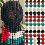 VENOFEN 60PCS Wood Beads for Braids Large Hole Natural Wooden Loc Bead Multi-Colors Dreadlock Jewelry for Unisex Loc Hair Access