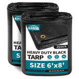 TARPAL tarps Heavy Duty Waterproof 6x8ft Black tarp 14mil Heavy Duty tarp,Water and UV Protection,for Outdoor Furniture Covers W
