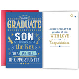 YIWANSIN Graduation Card Gift for Son, Proud of You Congratulations Greeting from Mom and Dad, Meaningful Graduation Card Gift f
