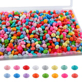 Sunrony 480Pcs Mixed Bright Color 12mm Spacer Silicone Beads for Keychain Making, Multicolor Lentil Silicone Beads for Pens and