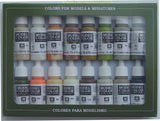Vallejo Earthtone Colors Water Based Paint Set, 17ml, Earthtone Colors Paint Set 17ml, 0.57 Fl Oz (Pack of 16), Beige