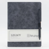 Kitabby | Legacy Interlock | A5 Size | Hard Bound Notebook With Pen | 160 Pages | 100 Gsm Natural Shade Paper | Pu Leather Cover