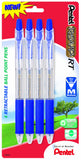 Pentel R.S.V.P. RT New Retractable Ballpoint Pen, Medium Line, Blue Ink, 4 Pack (BK93BP4C)