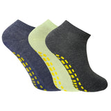 Soxbae Socks For Women | Cotton AntiSkid Ankle Length Socks For Gym, Yoga, Jogging And Running | Free Size | Pack Of 3 Pairs, M