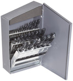 Chicago Latrobe 159 Series Black Oxide, Short Length Drill Set in Metal Case, Inch, 29piece, 1/16 1/2 in 64 increments