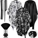 6 Pieces Salon Barber Capes Set Men Capes for Hair Stylist Hair Cutting Hairdresser Stylists Capes with Adjustable Snap Closure