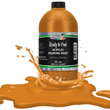 Pouring Masters Golden Ochre Acrylic Ready to Pour Pouring Paint Premium 32Ounce PreMixed WaterBased for Canvas, Wood, Pa