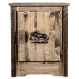 Montana Woodworks Homestead Collection Accent Cabinet With Laser Engraved Moose Design, Right Hinged, Stain & Clear, Stained & C