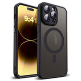 YEMORAN Compatible with iPhone 14 Pro Case with Built-in Camera Lens Protectors Translucent Magnetic 14 Pro Phone Case 6.1 [Comp