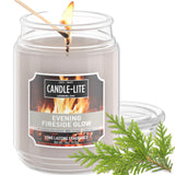 CANDLE-LITE Scented Evening Fireside Glow Fragrance, One 18 oz. Single-Wick Aromatherapy Candle with 110 Hours of Burn Time, Off