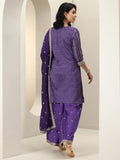 Libas Women'S Silk Blend Kurta Sets (99265_Purple_L)