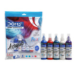 DOMS Pearl Fluid Acrylic Colour | 5 Assorted Pearl Colours Blue, Turquoise Green,Violet,RED & White of 25ml Each | 10 X 10 cm /