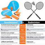 VIAHART Goodminton - The Worlds Easiest Racquet Game - an Indoor Outdoor Year-Round Fun Paddle Game Set for Boys, Girls, and Peo