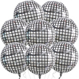 TONIFUL 8Pcs Large Disco 4D Giant Round Foil Balloon 22inch Big Mirror Metallic Mylar Sephere Balloons for Christmas New Year Bi