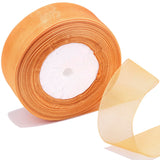 Bsikon 1-1/2 Inch Sheer Organza Ribbon 50 Yards Orange Chiffon Ribbon for Gift Wrapping,Bouquets,Wedding,DIY Craft