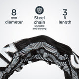 Schwinn Reflective Chain Key Lock For Bike, 3 Feet X 8Mm Anti Theft Bicycle Lock, Security Level 4