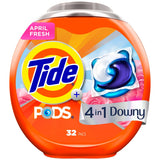 Tide PODS Laundry Detergent soap with a touch of Downy 4-in-1 Detergent, 32 Count, Stain Remover, Freshness, Softness, Fabric Pr