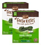 Merrick Fresh Kisses Double-Brush Dental Dog Treats, Infused with Coconut & Botanical Oils, Cleans & Freshens Breath for X-Small