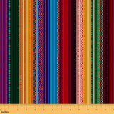 Mexican Style Fabric by The Yard,Rainbow Stripe DIY Art Fabric,Neon Checkers Boho Exotic Outdoor Fabrics,Modern Fashion Upholste