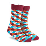 Dynamocks MenS And WomenS Combed Cotton Crew Length Socks (Pack Of 1, Multicolour, Free Size) (Dandy Maroon)