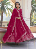Wedani Georgette Embroidered Anarkali Gown For Women,PINK,2XL,Georgette,anarkali,