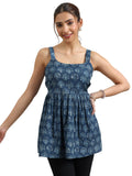 Libas Women'S Cotton Anarkali Kurti (29392O Indigo