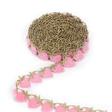 5 Yards Pink Strawberry Lace Trim Fabric Ribbon for Sewing Crafts Decoration (Pink #YQ-C01)